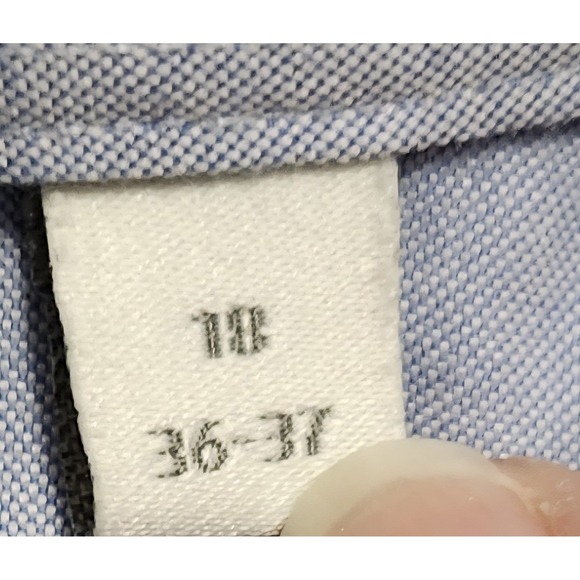 Enro Blue Button Down 100% Cotton No Iron Long Sleeve Shirt 18 Nerdy Business - Picture 4 of 5